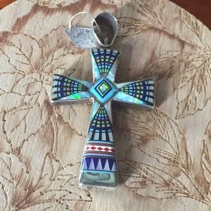 Genuine Abalone Shell Cross Pendant